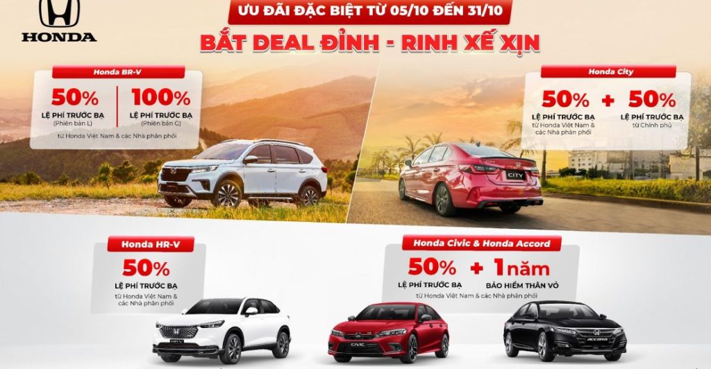 khuyến mãi honda tháng 10
